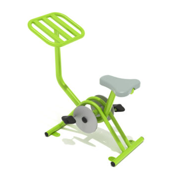 Single Station Exercise Bike - Lime Green Posts/Silver Rails