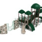 Slidell Spark Playground - Custom Colors (Hunter Green Roofs; Rainforest Green/Beige Slides; Rainforest Green Rails; Brown Posts; Beige/Hunter Green Climbers