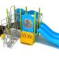 Mystic Spark Playground Structure - Custom Colors (Sky Blue Slides/Panels; Sunglow Yellow/Gray climbers; Silver Rails; Lime Green Posts)