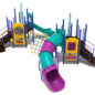 Twinsburg Spark Playground - Custom Colors (Plum/Teal Slides; Purple Rails; Cobalt Blue Posts; Sunglow Yellow/Plum Climbers)