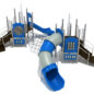 Twinsburg Spark Playground - Custom Colors (Pacific Blue/Gray Slides and Panels; Silver Posts; White Panels)