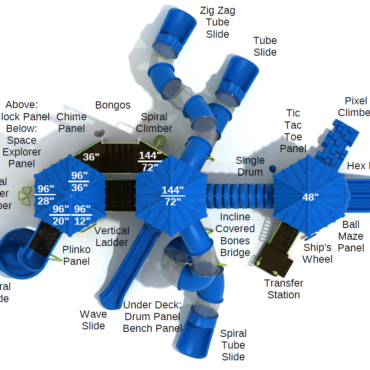 Kings Gate Max Playground Structure - Top View with Labels