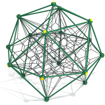 Lunar Leap 3D Climber - Rainforest Green Posts and Joint Spheres/Black Ropes