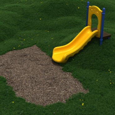 3' Single Straight Slide with Sunglow Yellow plastic and Brown posts