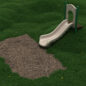3' Single Straight Slide with Beige Plastic and Rainforest Green posts