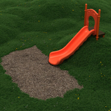 4' Single Straight Slide with Orange plastic and posts