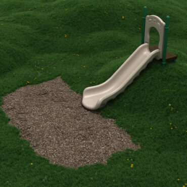 4' Single Straight Slide with Beige Plastic and Rainforest Green posts