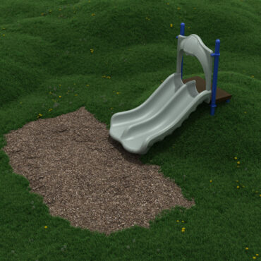 3' Double Straight Slide with Gray plastic and Cobalt Blue Posts