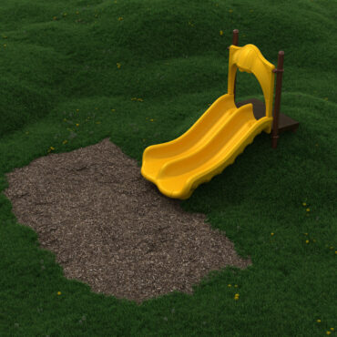 3' Double Straight Slide with Sunglow Yellow plastic and Brown posts