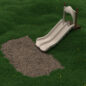 4' Double Straight Slide with Beige Plastic and Brown posts