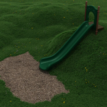 6' Single Straight Slide with Hunter Green Plastic and Brown posts