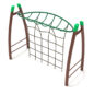 Curved Post Overhead Inverted Horizon Climber with Rope Attachment - Brown Posts, Rainforest Green Rails, Primary Green Caps