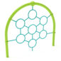 Sunrise Climber with Lime Green posts and Teal rails