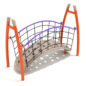 Curved Post Floating Bridge with Orange Posts, Purple Rails, Beige Plastic and Caps