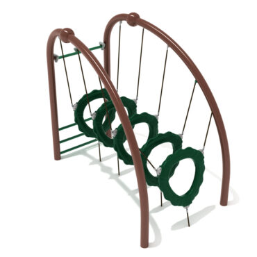 Floating Tunnel Climber - Brown Post and Rails, Hunter Green Plastic