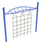 Single Post Overhead Inverted Horizon Climber with Cobalt Blue Posts, rails and caps