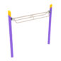 Single Post Overhead Parallel Bar Climber with Purple Posts, Sand Dollar Rail, Sunglow Yellow Caps