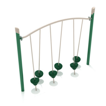 Single Post Tilted Pebble Bridge with Rainforest Green Posts and Plastic, Sand Dollar Rails and Caps