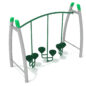 Curved Post Pebble Bridge - Silver Posts, Rainforest Green Rails and Plastic, Primary Green Caps