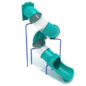 11ft Spiral Tube DIY Slide with Cobalt Blue Metal and Teal plastic- Slide and Mounts only