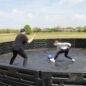 The flooring offers a safer play area for all of your Gaga Ball Pit players