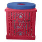 22 Gallon "Pet Waste" Receptacle with Flat Lid and Liner - Red/Blue