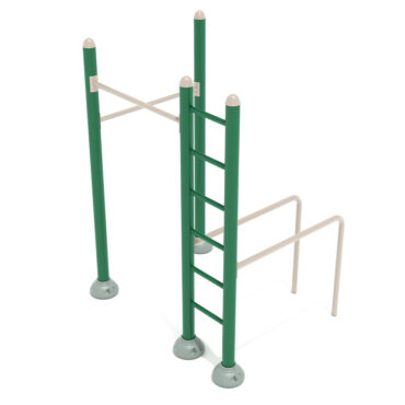Advanced Playground Gym with custom colors... Rainforest Green Posts and Sand Dollar Rails