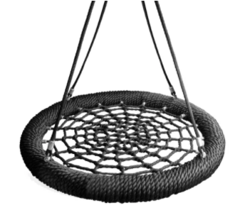 Commercial Grade Saucer Swing Seat in Black