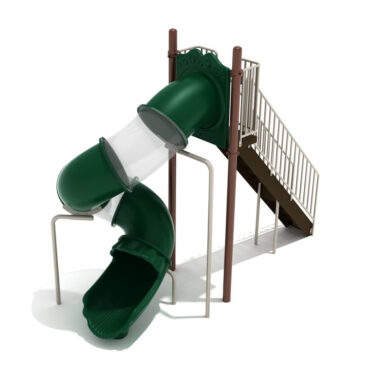 Freestanding 8' Spiral Tube Slide in Neutral Color Scheme