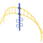 Curved Helix Climbing Ladder - Cobalt Blue Post/Sunglow Yellow Rails
