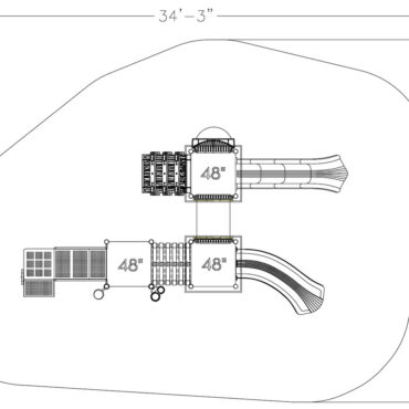 Jade Paradise Castle Spark Playground Structure - Top View 2D