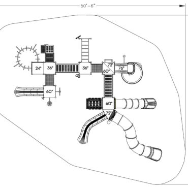Secret Stronghold Castle Spark Playground Structure - Top View 2D