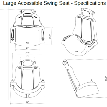 High-Capacity Adaptive Seat's dimensions and specs