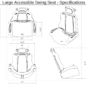 High-Capacity Adaptive Seat's dimensions and specs