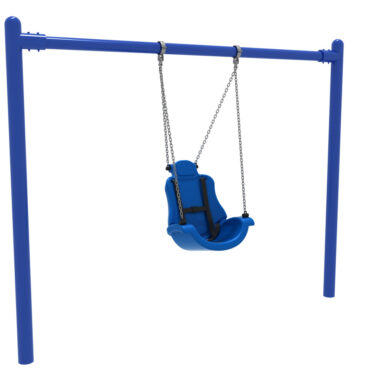 High-Capacity Single Post Adaptive Swing- Blue Frame and Blue Seat