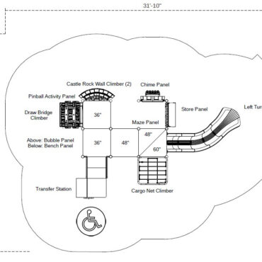 Albion Abbey Castle Spark Playground Structure - Use Zone