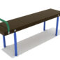 Straight Sit Up Bench - Cobalt Blue Posts/ Rainforest Green Rails