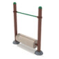 Log Roll - Brown Posts, Tan Log, Rainforest Green Rail