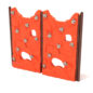 Double Parallel Rock Climbing Wall - Brown Post/Orange Plastic/Tan Handholds