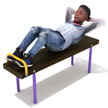 Straight Sit Up Bench - Purple Posts/Sunglow Yellow Rail