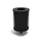 The Trash Receptacle can be installed with a post that can be mounted in-ground or surface mounted
