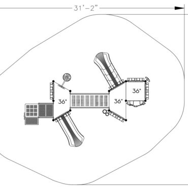 Franklin's Folly Castle Spark Playground Structure 2D