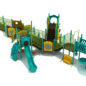 Bowling Berm Inclusive Play Structure Back View in  Charged Color Scheme