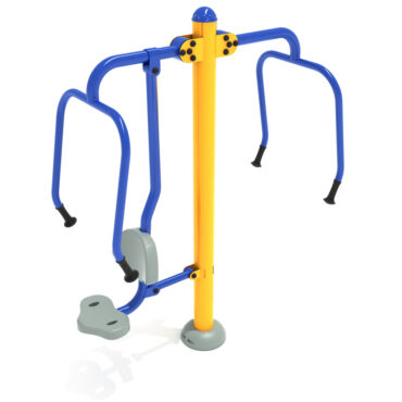 Accessible Double Station Chest Press  with Sunglow Yellow Post and Cobalt Blue Rails