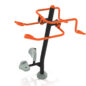 Accessible Double Station Lat Pull Down with Matte Black Post and Orange Rails