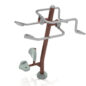 Accessible Double Station Lat Pull Down with Silver Post and Brown Rails