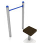 Assisted Chin Up Station with Silver Posts and Cobalt Blue Rail & Caps