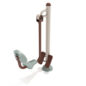 Single Station Leg Press with Sand Dollar Post, Brown Rail, Gray Seat and Brown Foot Rests