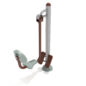 Single Station Leg Press with Silver Post, Brown Rail, Gray Seat and Brown Foot Rests