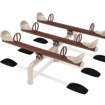 Classic Seesaw 6 Seat with Brown Rails, Sand Dollar Post and Beige Seats